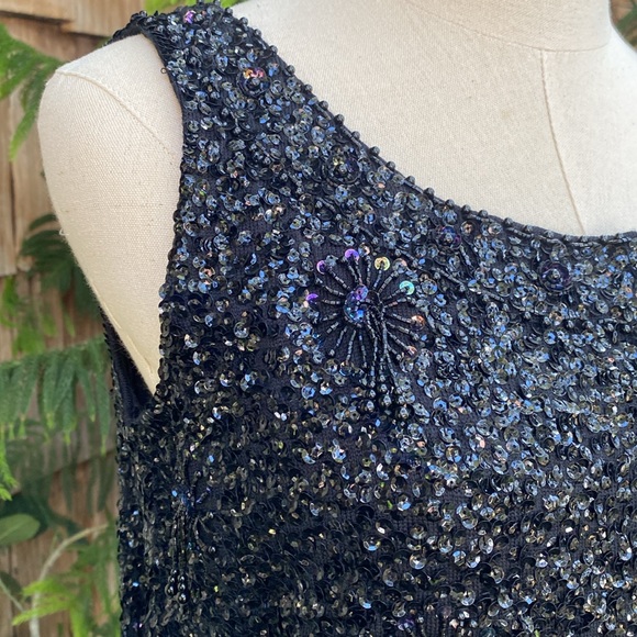 Vintage NOS Stephen Chin Beaded Top with Bead Fringe sz 38 - Picture 4 of 12